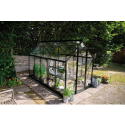 HALLS szklarnia ogrodowa ICON 6 (6,1 m2; 1,93 x 3,17 m) czarna, szkło hartowane + baza